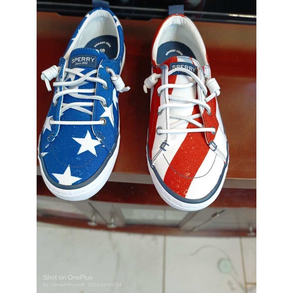 Sperry Top Sider Boat Shoes Stars Stripes Size 7 Womens Olympics Paris STS88152 - Picture 5 of 16